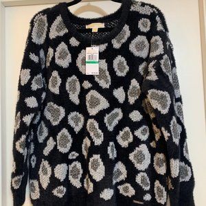 Michael Kors Metallic Leopard Print Sweater